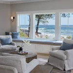 Simple Nautical design theme in Maine living room 